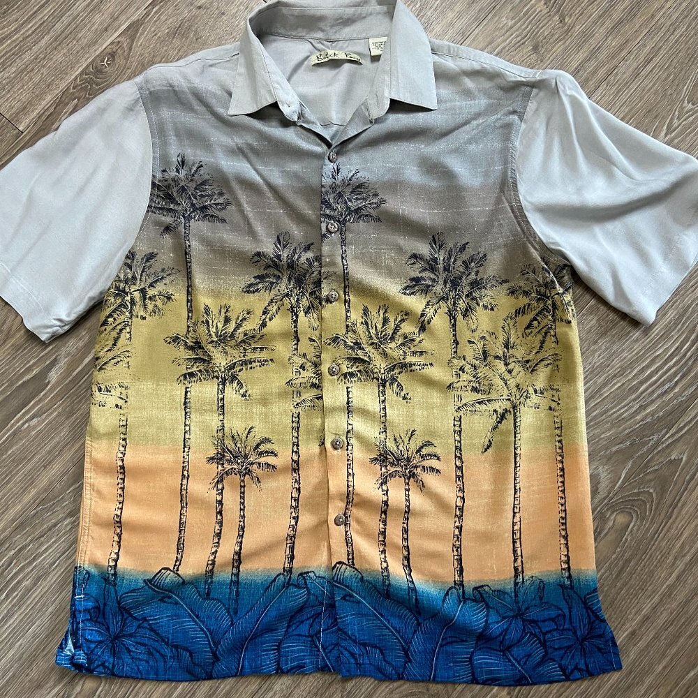 Batik Bay Men's Rayon Hawaiian Shirt Palms Size M